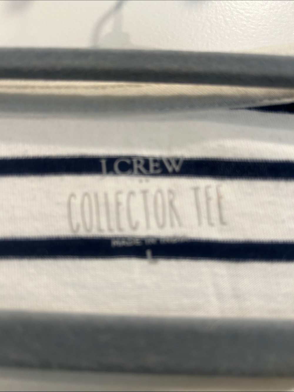 J. Crew Factory Navy & White Striped Collector Tee with Red Sequin Lobster - Picture 3 of 8